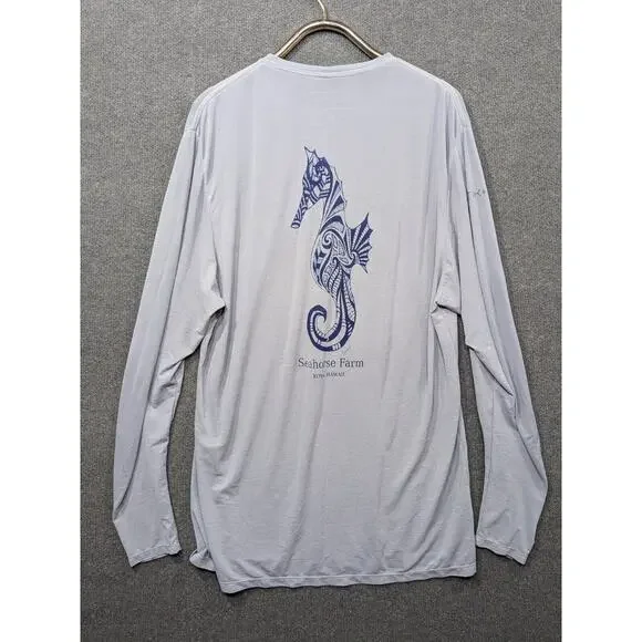 Anetik Performance Shirt Mens XL Fishing Seahorse Farm Hawaii UPF 30 Quick Dry - Picture 5 of 13